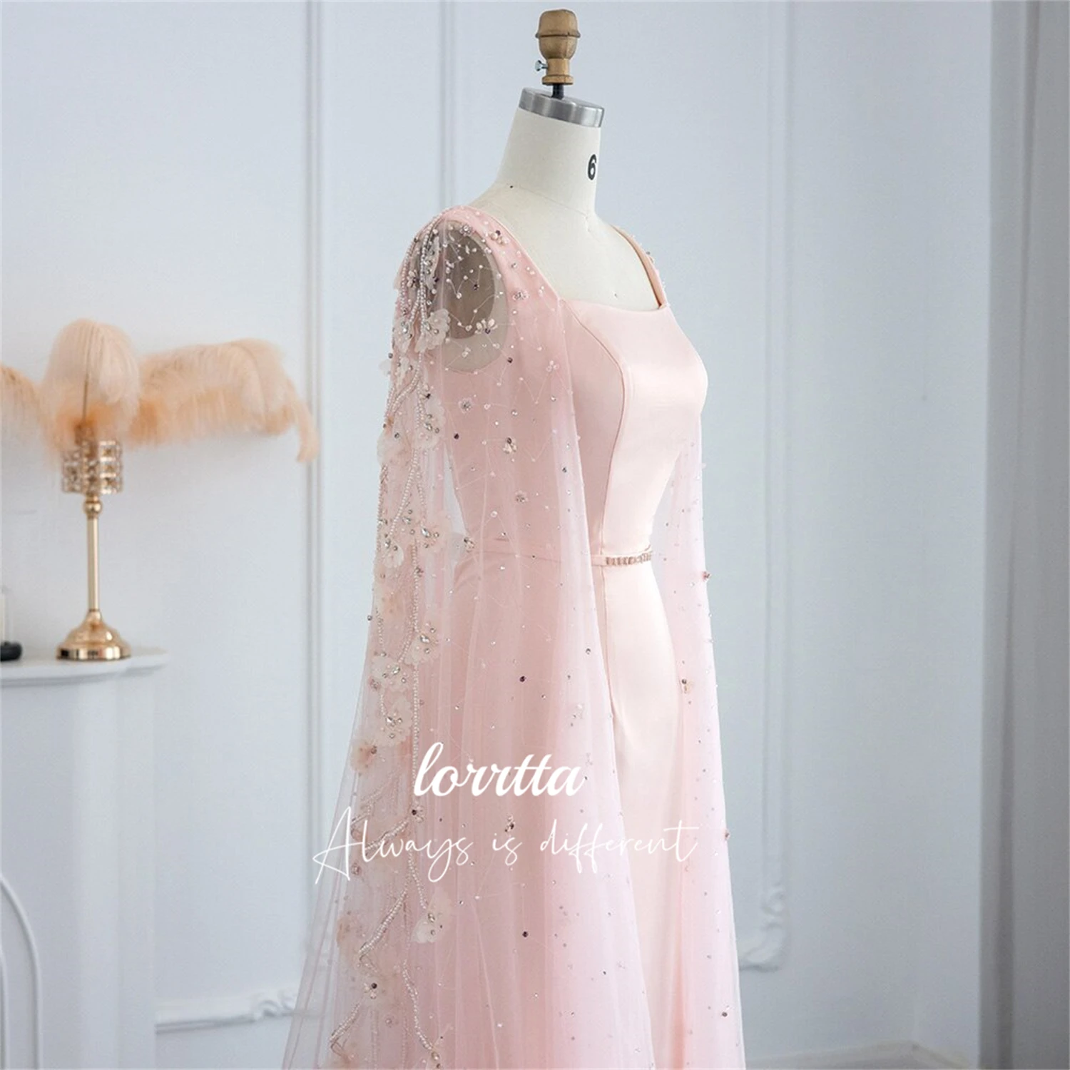 Customized Formal Dress Evening Pink Three-dimensional Butterfly Fabric Ball Gown Grace Eid Al-fitr Suitable Dresses on Request