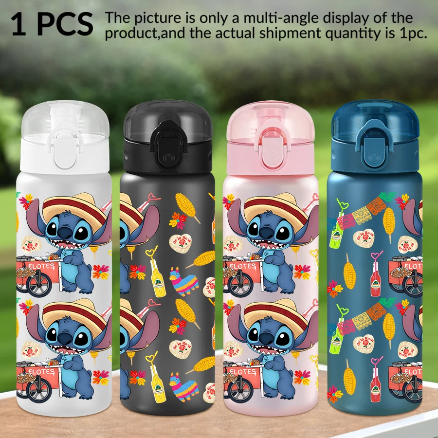 

1 шт., пластиковая бутылка для воды Disney Stitch с узором, 26 унций, спортивная чашка для воды на открытом воздухе, подарок на день рождения/позад в школу
