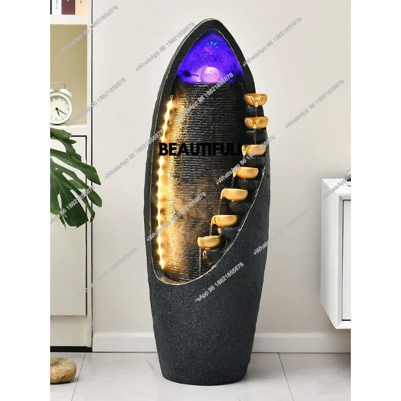 flowing water fountain landscape lucky egg floor ornament circulating water living room European decoration opening ceremony
