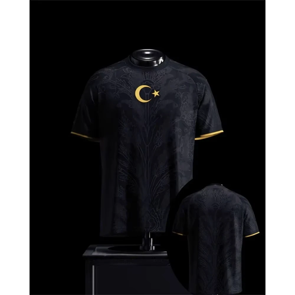 New Turkey Football Jersey Black And Red Special Edition 26-27 Lightweight Breathable Sportswear Summer T-shirt For Men's Women