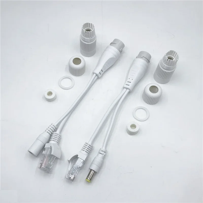 1Pair POE Splitter POE Switch POE Cable Adapter Tape Screened 5V 12V 24V 48V Power Supply Cable 5.5*2.1mm RJ45 DC