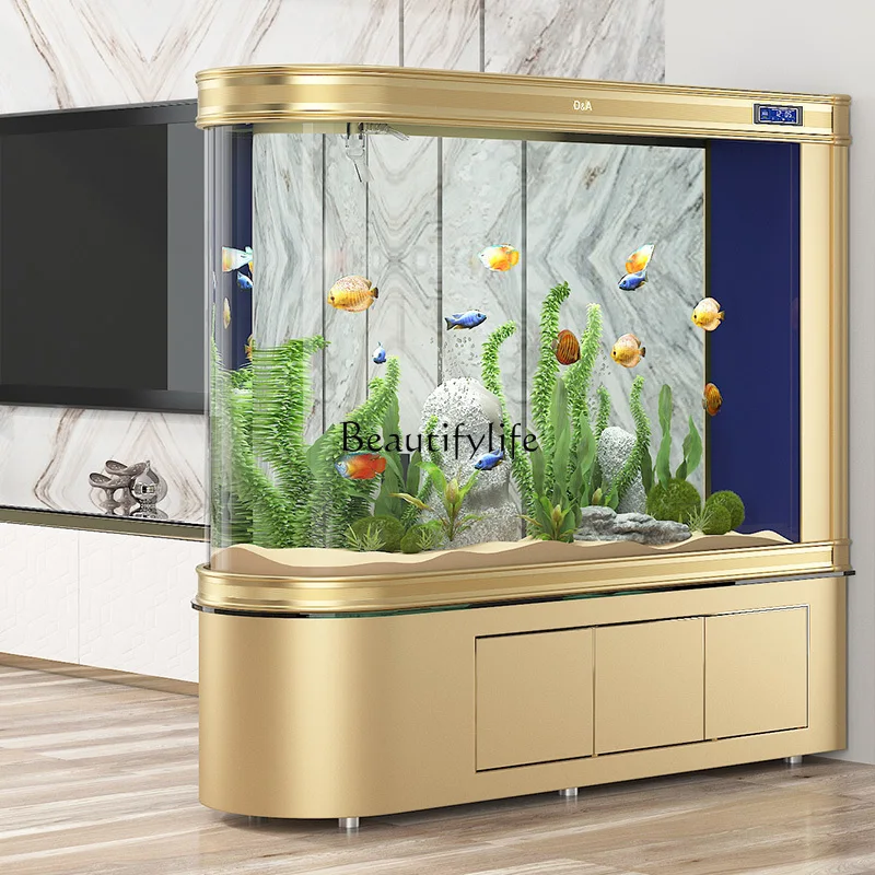 Aluminum alloy goldfish tank, living room partition screen, medium-sized ecological side filter, household smart aquarium