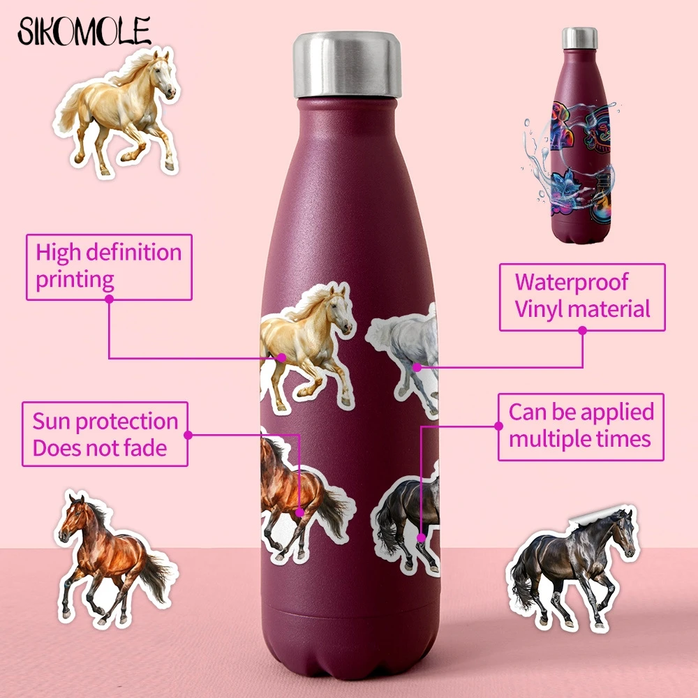 10/30/50 個水彩馬かわいいステッカー美的 DIY 装飾子供のおもちゃ子供旅行荷物デカール落書きステッカーパック