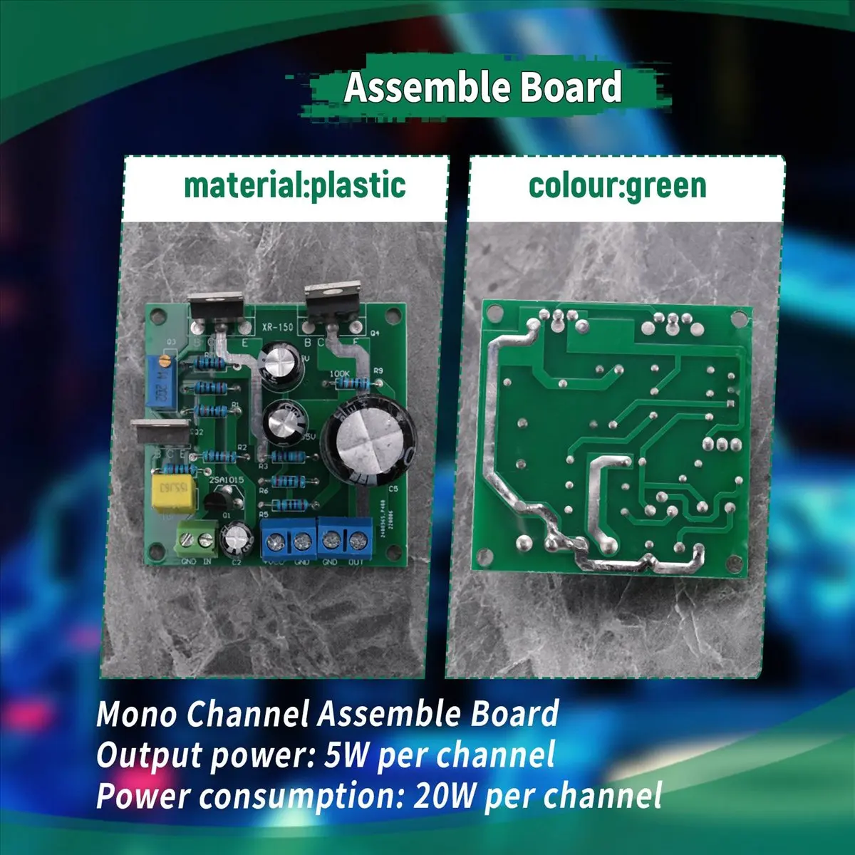 ABAN DC12V 24V Mini 1969 TIP41C Mono Channel Amplifier Assemble Board Pure Class A