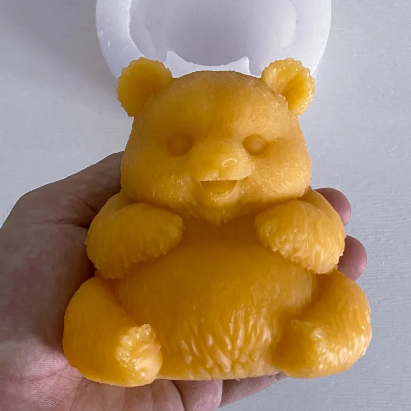 Cute Three-Dimensional Giant Panda Silicone Mold DIYAromatherapy Candle Diffuse Gypsum Mold Mousse Cake Chocolate