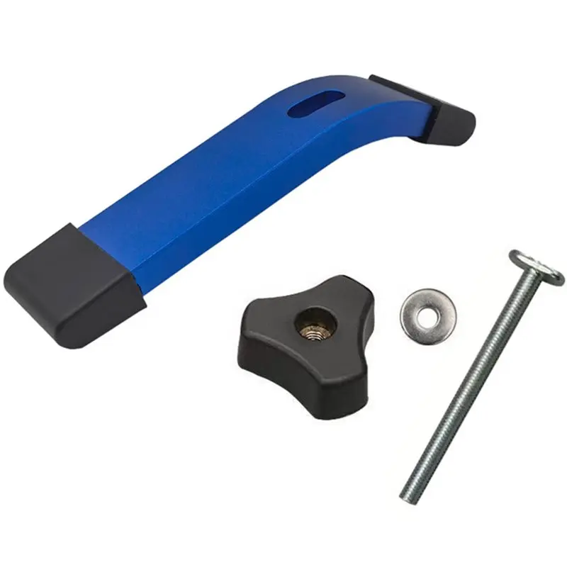 ABFU-Woodworking Table Quick Acting Hold Down Clamps, Aluminum Press Plate T-Slot Tool Blue