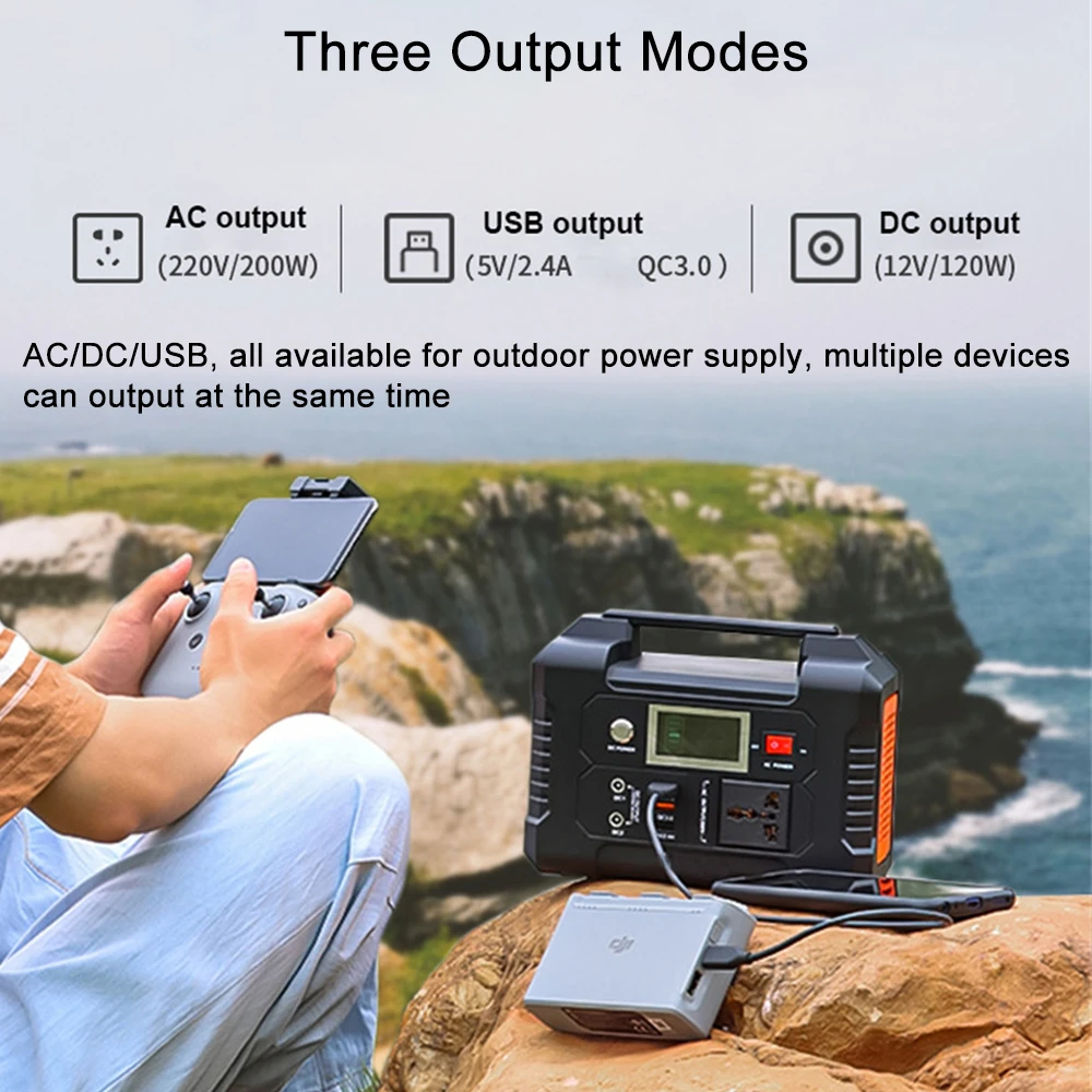 200W Portable Solar Power Station 110V 220V Solar Generator 151Wh Emergency Backup Power Bank Solar Charging Station for Camping