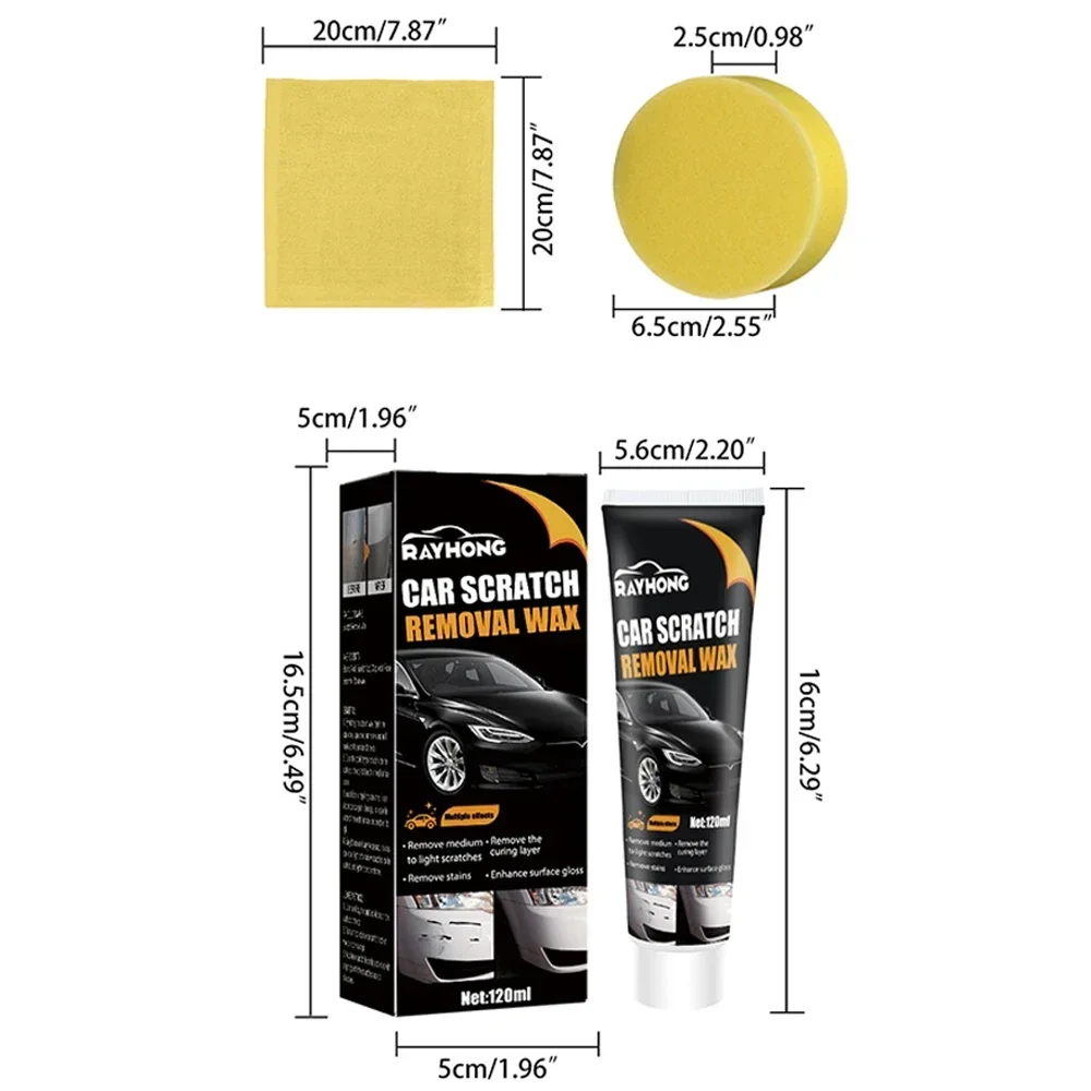 1/3/5pcs Car Scratch Repair Paste Rubbing Compound Car Care Kit Towel+Sponge Auto Scratch Remover Premium Scratch Remover Kits