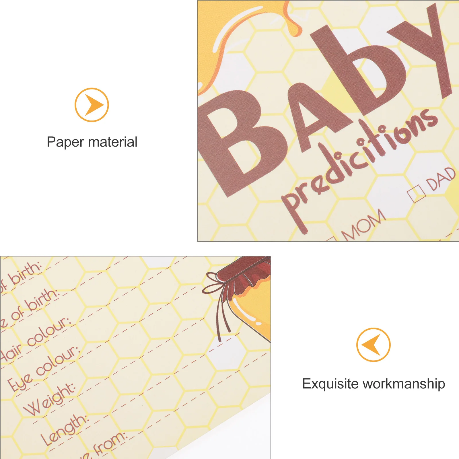 

20Pcs Prediction Cards for Baby Shower Fun Gender Reveal Games with Adorable Cartoon Style Guest Activity Cards Keepsake for New