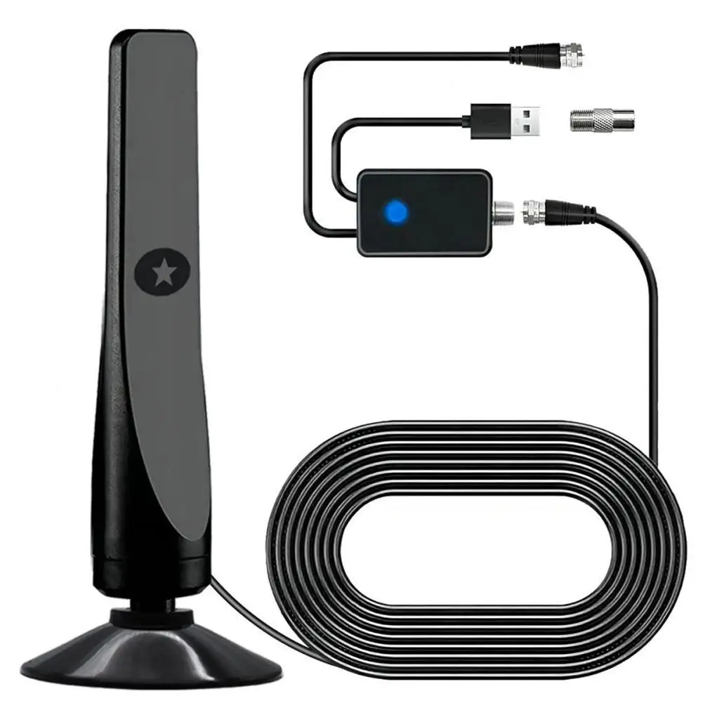 1 Set Hot Selling Indoor High-definition Ground Wave Digital TV Antenna HDTV Antenna DVB-T2 Suction Cup Antenna