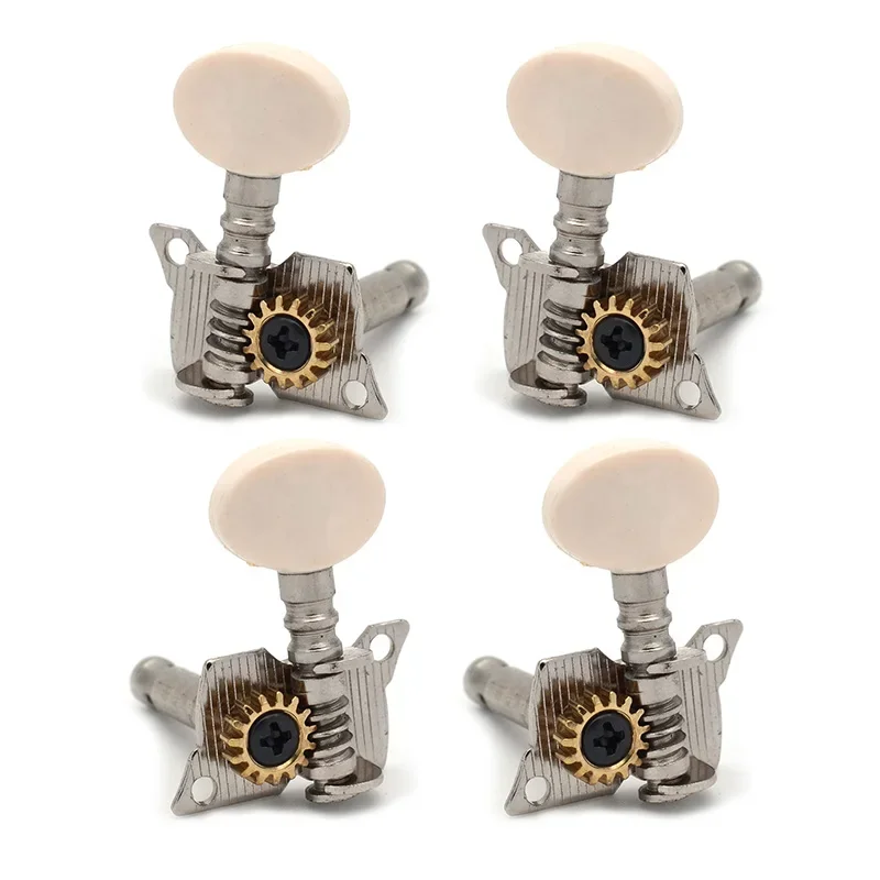 

Ukulele 4 String Left and Right hand Guitar Tuning Peg keys Guitar Tuners Machine Head - Small White oval Concave Button