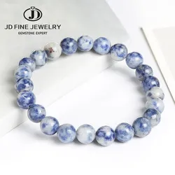 JD Natural Blue Dot Stone Sodalite Bead Bracelets Women Men Energy Ore Beads Balance Bangles Reiki Healing Yoga Wristband Gifts