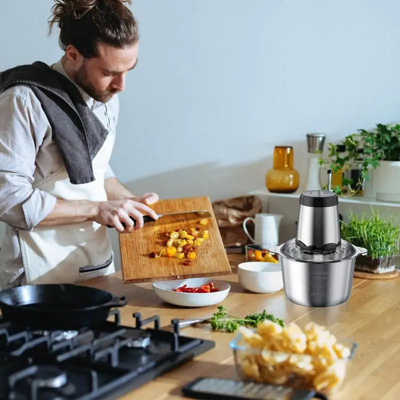 

Электрическая мясорубка из нержавеющей стали, электрическая мясорубка с двигателем 300 Вт, защита от перегрева, съемная мясорубка для кухни