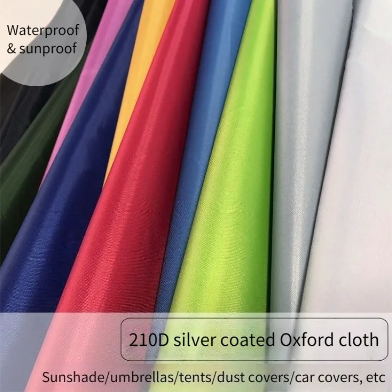 Tela Oxford recubierta de plata 210D por metro para toldo, sombrilla, tienda, cubierta de coche, tela de costura artesanal, resistente al sol, usable, azul liso