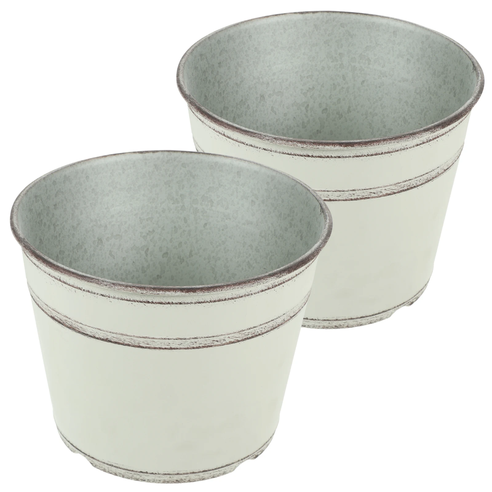 

2pcs 8 Inch Vintage Flower Pot Plastic Planters for Large Planting Pots Nursery Containers Frost Resistant