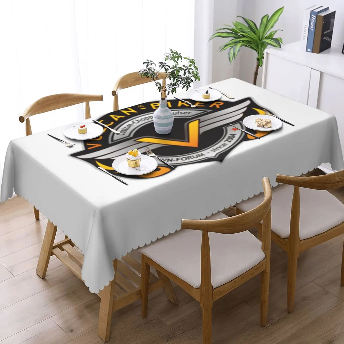 Vulcan Motorcycle Modren Customized Rectangular Tablecloth Waterproof Table Cover for Dining Events Table Cloth