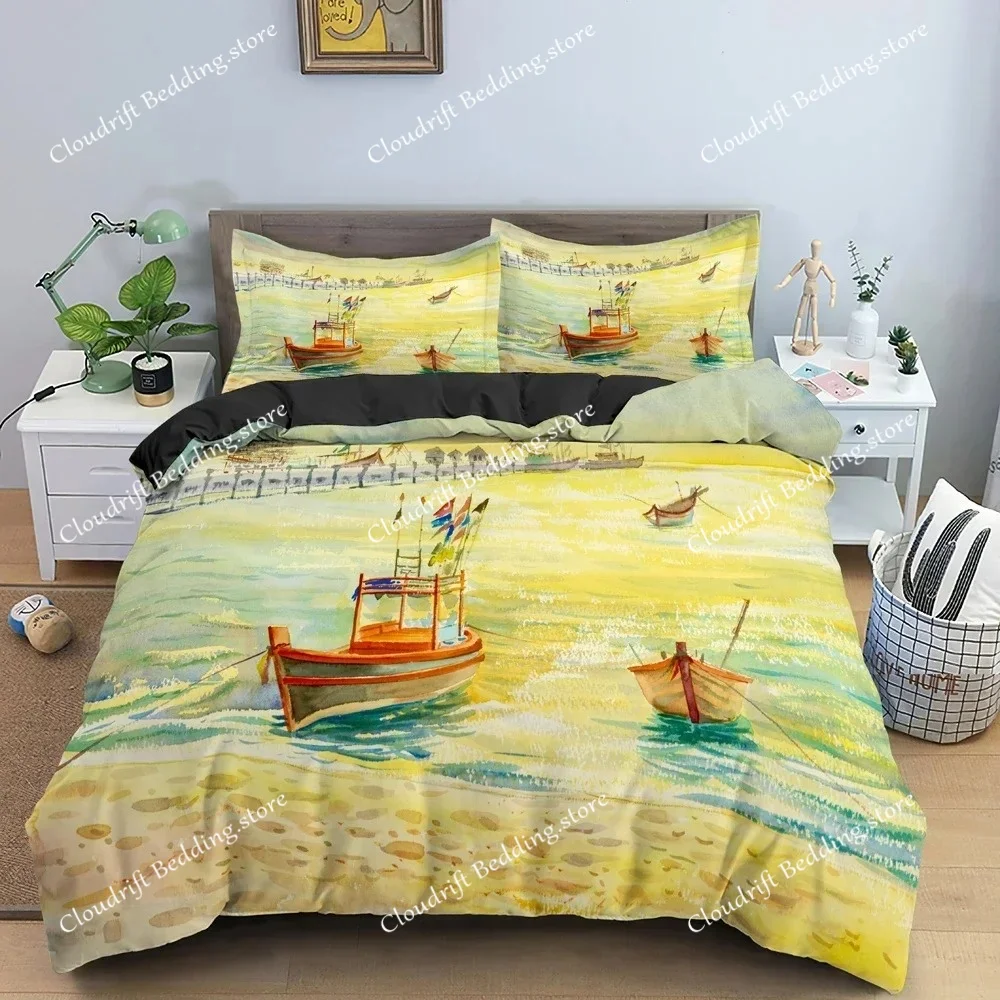 watercolor-sailboat-bedding-set-bedclothes-king-queen-twin-duvet-cover-set-with-pillowcase-3d-luxury-quilt-covers