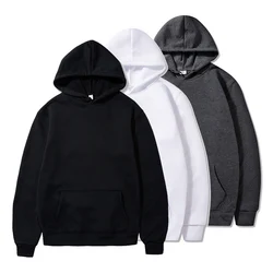 Spring Fall Fleece Lined Hoodies for Men Women Long Sleeve Hooded Sweatshirts with Pocket Casual Oversized Loose Pullover Tops