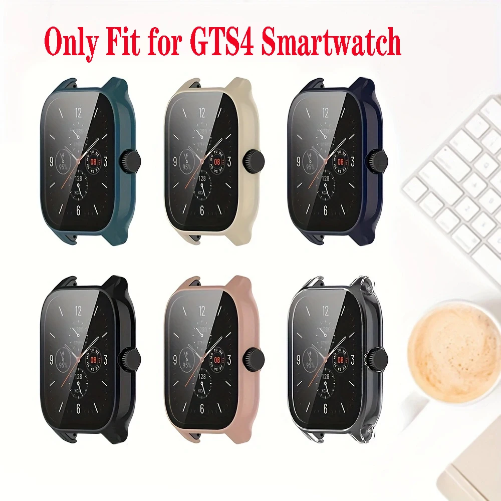 Screen Protector Case for Amazfit GTS 4 (Not for Amazfit GTS 4 Mini), Hard PC Bumper Full Face Protective Cover Accessories.