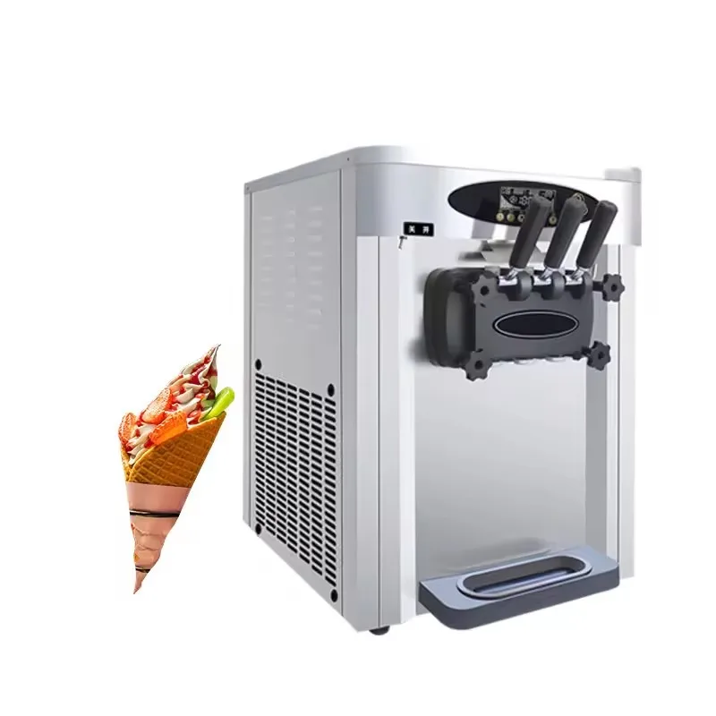 Factory Direct Sale Automatic Commercial Tabletop Cone Ice Cream Equipment Soft Serve Ice Cream Machine