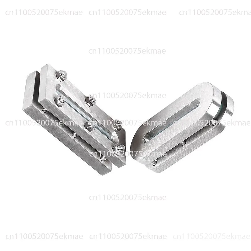 Marco cuadrado de acero inoxidable 304, medidor de nivel de vidrio plano largo, soldadura plana, copa de vista ovalada, indicador de nivel, ventana de observación