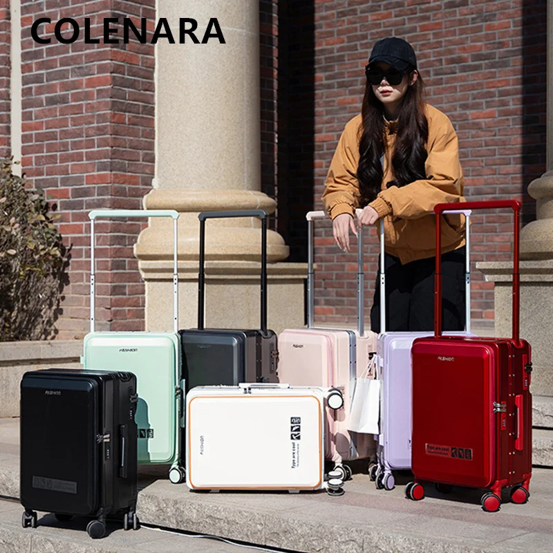 COLENARA Luggage Travel Bag ABS + PC Boarding Box Large Capacity Trolley Case 20