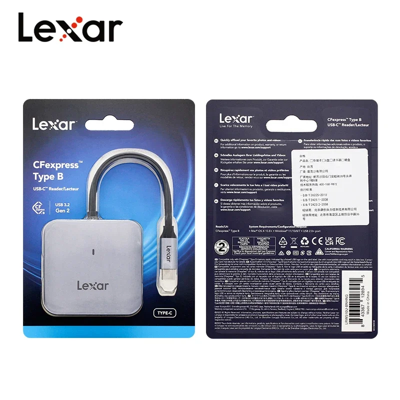 Lexar High Speed CFexpress Type B Card, 128GB-512GB, 1750MB/s Read Speed, Professional Memory Card for 8K Camera Recording
