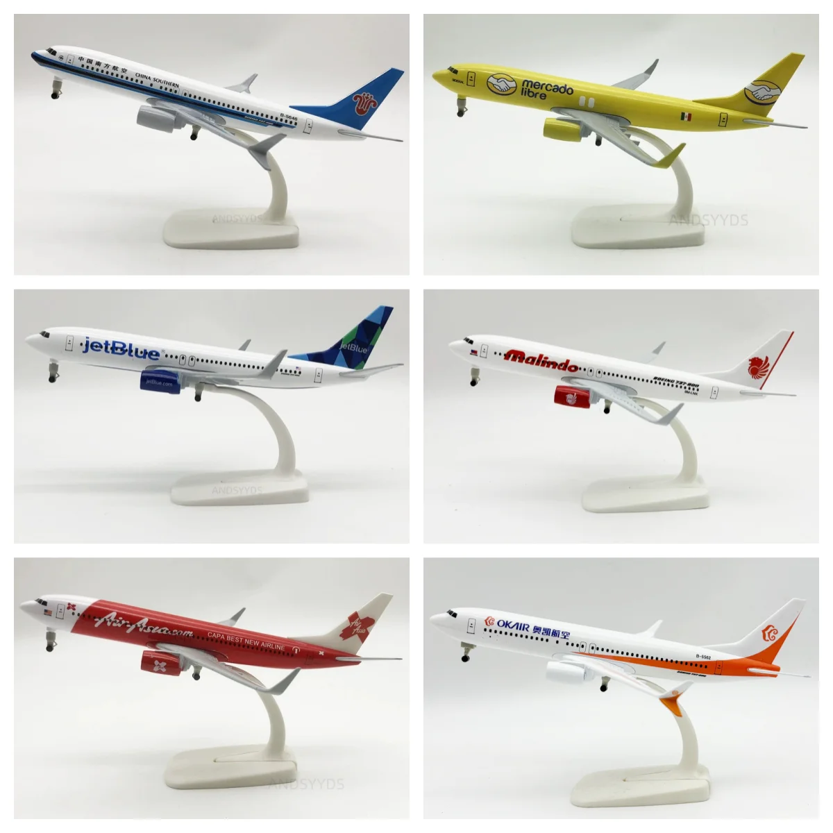 737 Series Planes 20cm Air Asia Airlines B737 Alloy Metal Airplane Model With Landing Gear Collectible Miniatures Aircraft