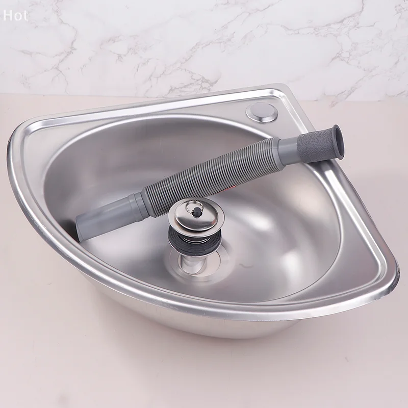 RV Kitchen Sink Stainless Bathroom Basins Camper Vegetable Corner Motorhome Bar Steel Small Single Bowl Drop Tub