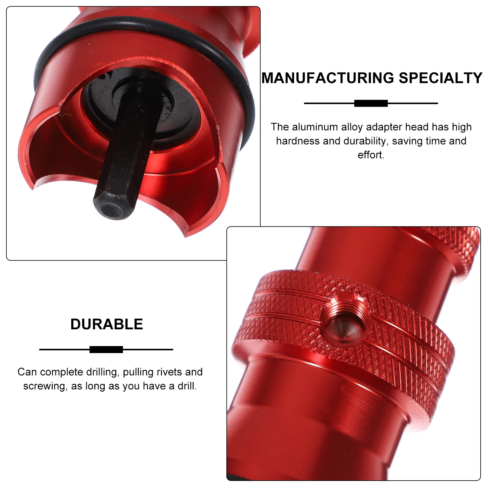 

Aluminum Alloy Gun Adapter Drill Bit Electric Riveting Cordless Nut Insert Set Rivet Tool Kit H Tools For Drill Rivet Nut Tool