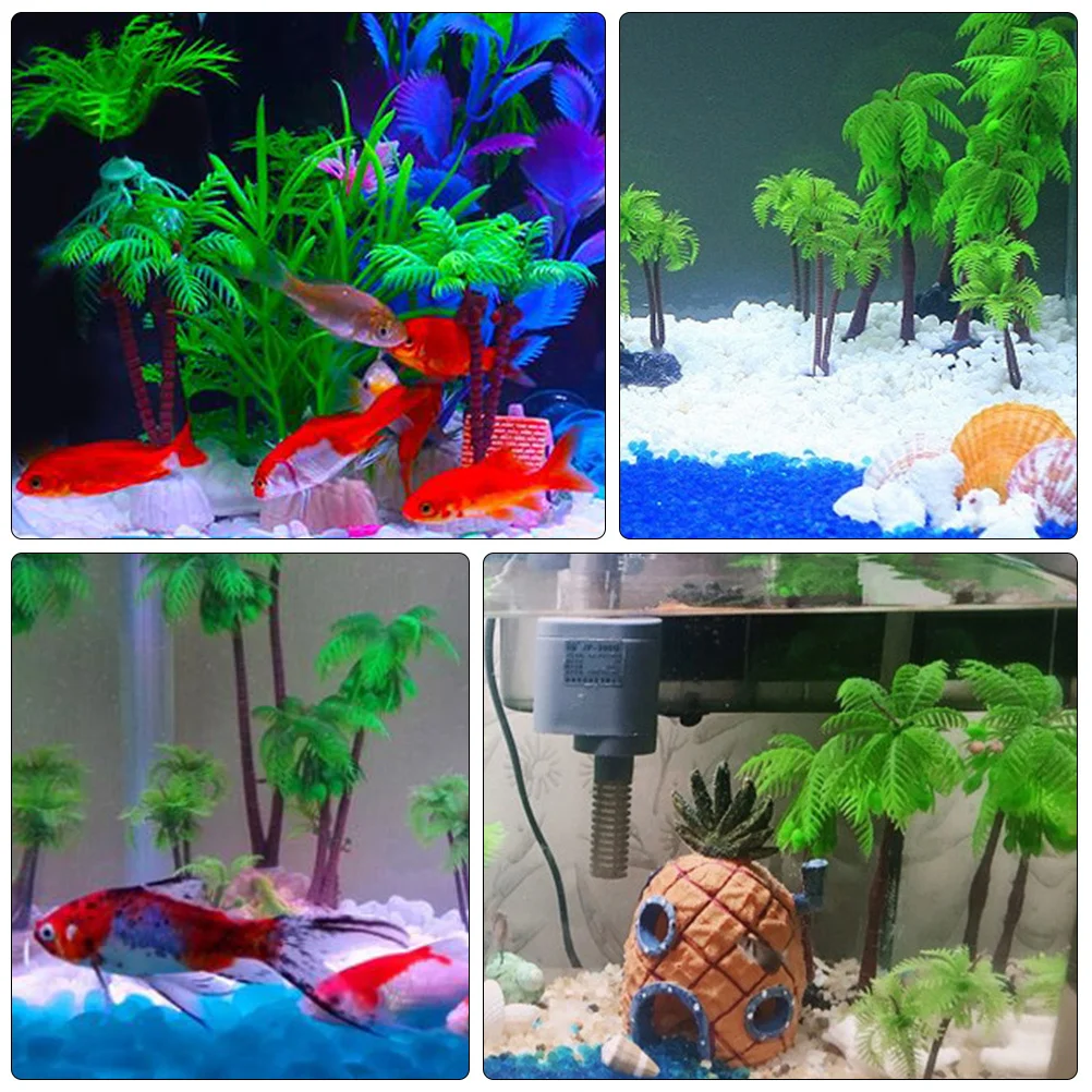 1 قطعة محاكاة شجرة جوز الهند ديكور كبير شجرة النخيل الاصطناعية زخرفة لحوض السمك خزان الأسماك الراتنج النباتات المائية الديكور