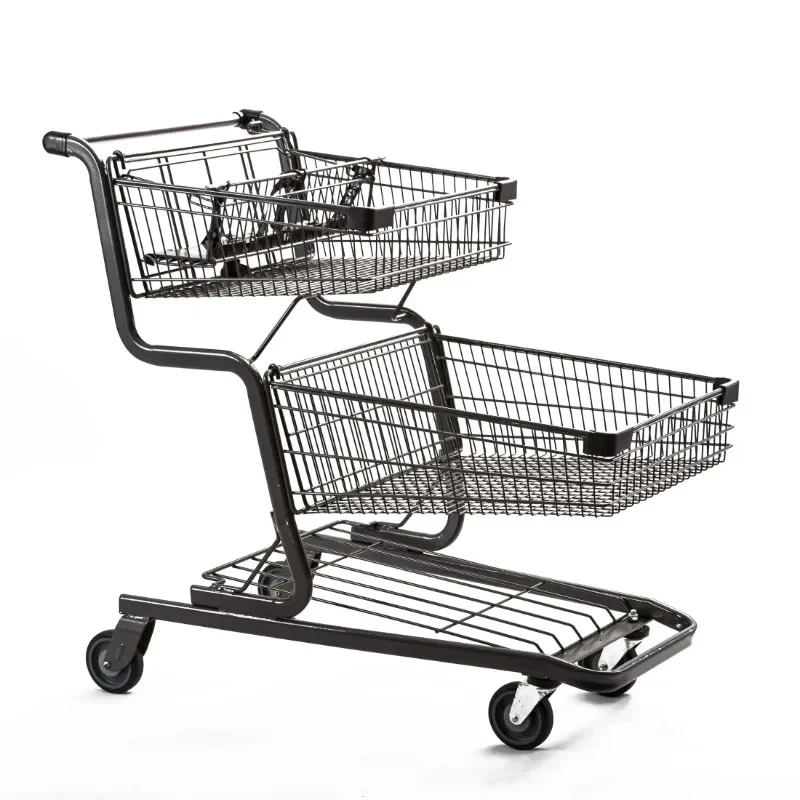 

Special Design Double Layer Basket Trolley Supermarket Shopping Trolley Carts