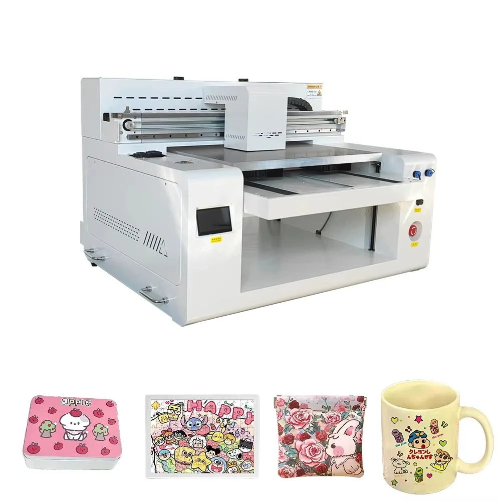 A2 Upgraded 6050 Flatbed UV Inkjet Printer XP600 Print Head 600dpi Resolution Card Printer Multifunction Crystal Leather Metal