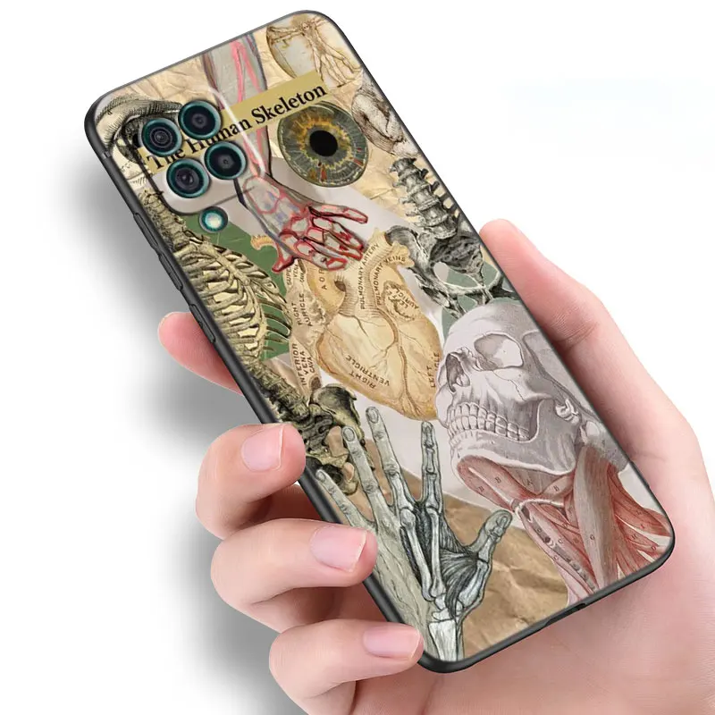 Medical Human Organs Black Phone Case For Samsung Galaxy A04S A12 A22 A32 A50 A51 A70 A71 A73 5G A03 Core A20E A21S A31 A41