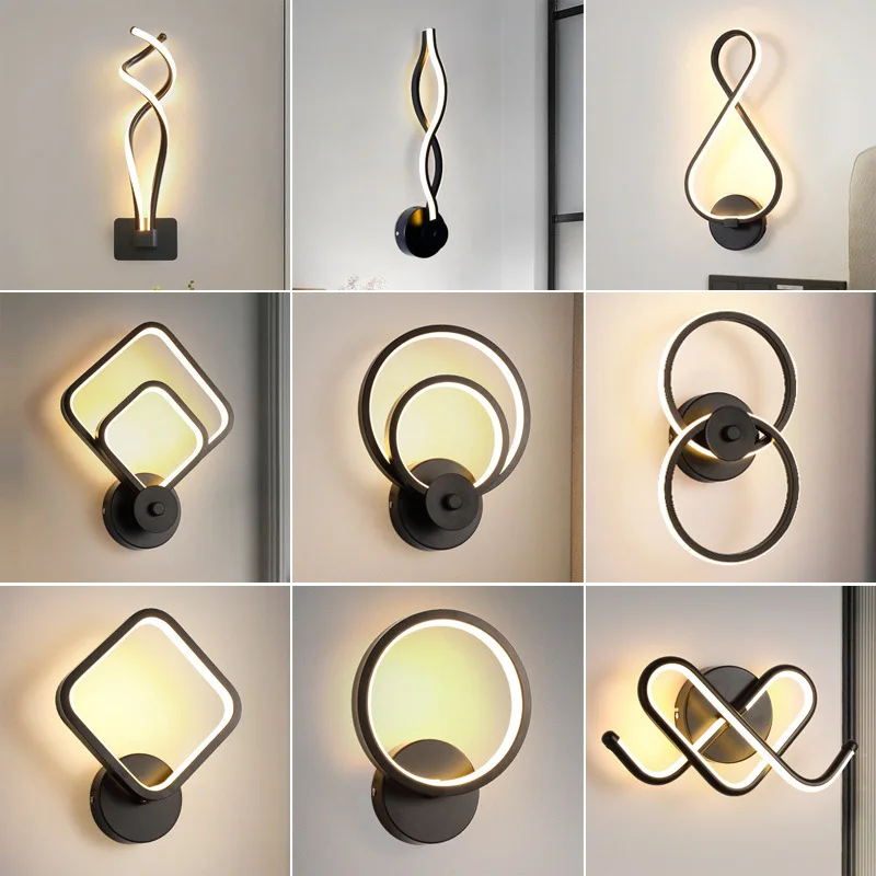 

Bedroom bedside lamp 2026 new minimalist creative living room TV background wall wall lamp balcony lamp modern simplicity