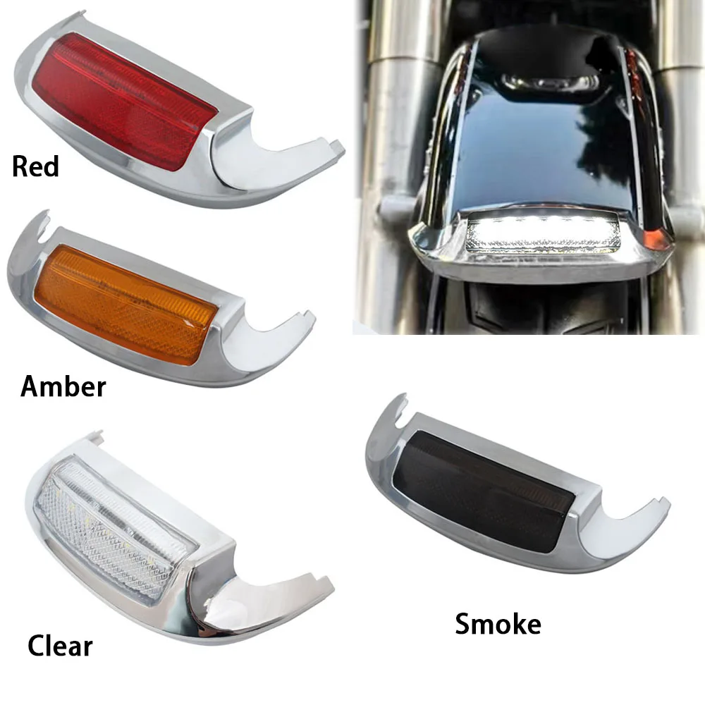 

Motorcycle Accessory Front Fender Tip Light Chrome Mudguard Light ABS Plastic For Electra Glide Ultra Limited FLHTK 2014-2023