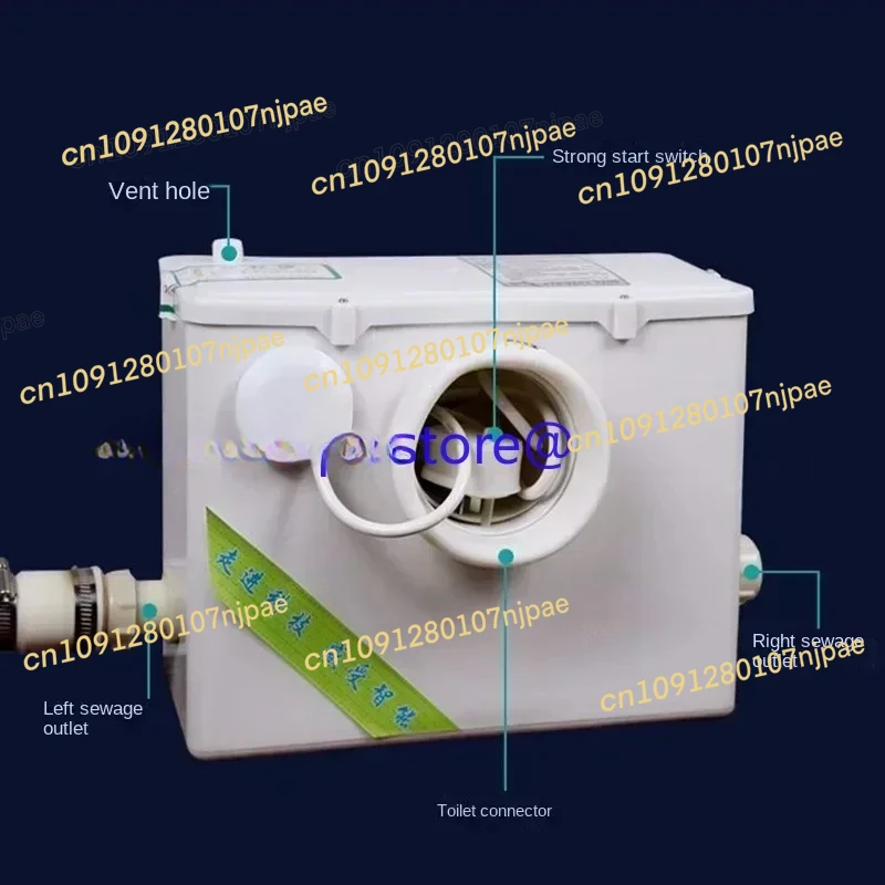 

500 Вт санитарный насос-пульверизатор, автоматическая обработка, дробленая ванна, раковина для унитаза, электрический пульверизатор, септик-бак, подъемник для сточных вод