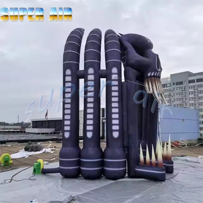 Scary Halloween decoration outdoor inflatable human skeleton arch with blower for Halloween celebration