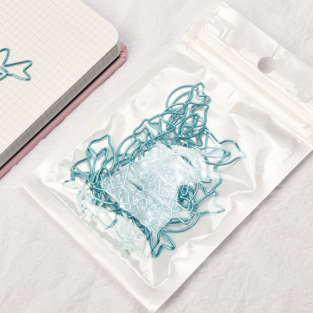 

100pcs Bird Shaped Paper Clips Blue Cartoon Design Strong Metal Office Supplies Home School Decorative Bookmarks Money Letter