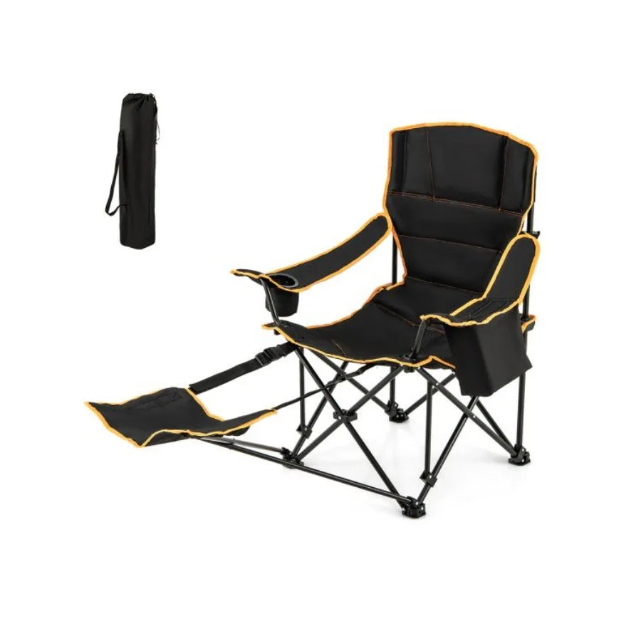 

Folding Camping Chair with Footrest Camping Lounge Chair with Carry Bag