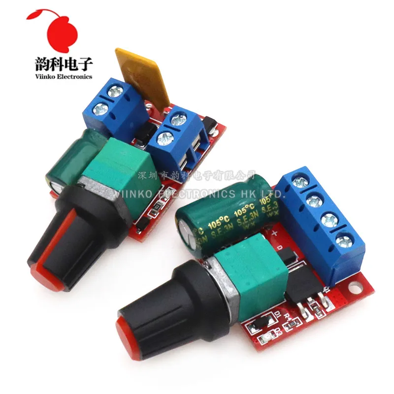 Mini 5A 90W PWM 12V DC Motor Speed Controller Module DC-DC 4.5V-35V Adjustable Speed Regulator Control Governor Switch 24V