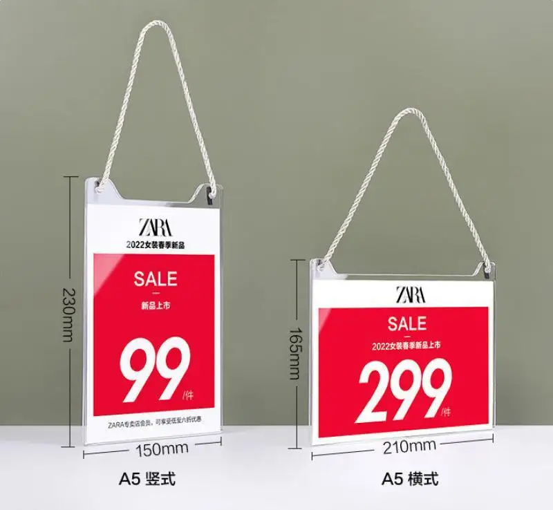 1Pc Ins Simplicity Acrylic Poster Menu Display Price Card Mall Promotion Billboard Advertising Publicize Hanging Sign Board
