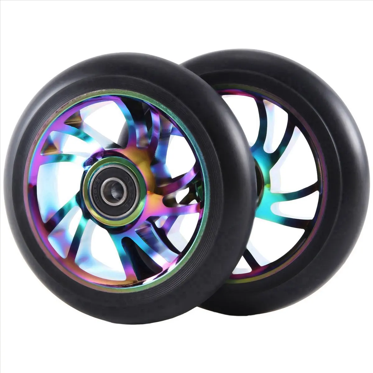 ABST 2Pcs 110 mm Colorful Aluminium Stunt Scooter Wheels Aluminum Scooter Wheel Scooter Accessories