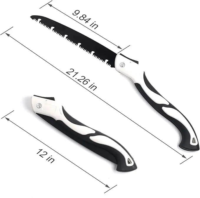 Hand Saw for Tree 12 inch Folding Pruning Saws with High-Manganese Steel Teeth for Smooth and Precise Cuts. Handsaws for Camping