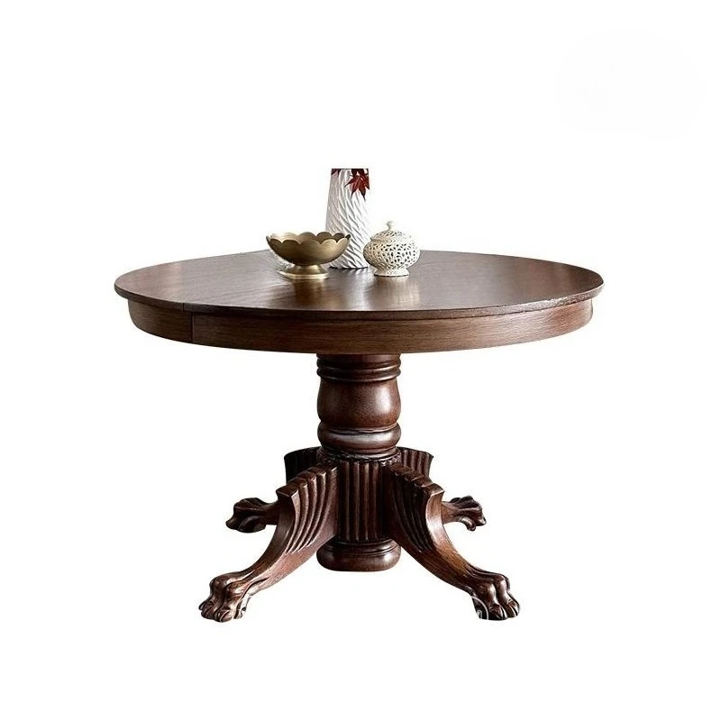 

Ретро резной стол для ног с когтями льва/стол для еды на столе для маленькой квартиры в французском стиле