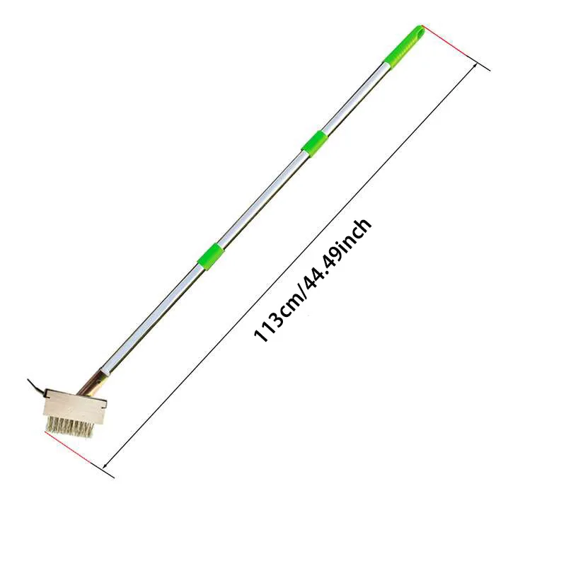 Stainless Steel Weeding Brush Slate Gap Grout Grass Remover Long Handle Weeder Deck Patio Grass Cleaner Brush Garden Tools