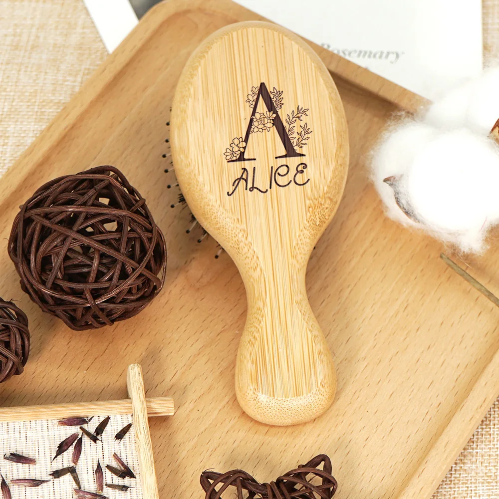 Custom Boar Bristle Natural Bamboo Hair Brush Air Cushion Hairbrush Detangling Scalp Massage Comb Salon Barber Styling Tools image 6