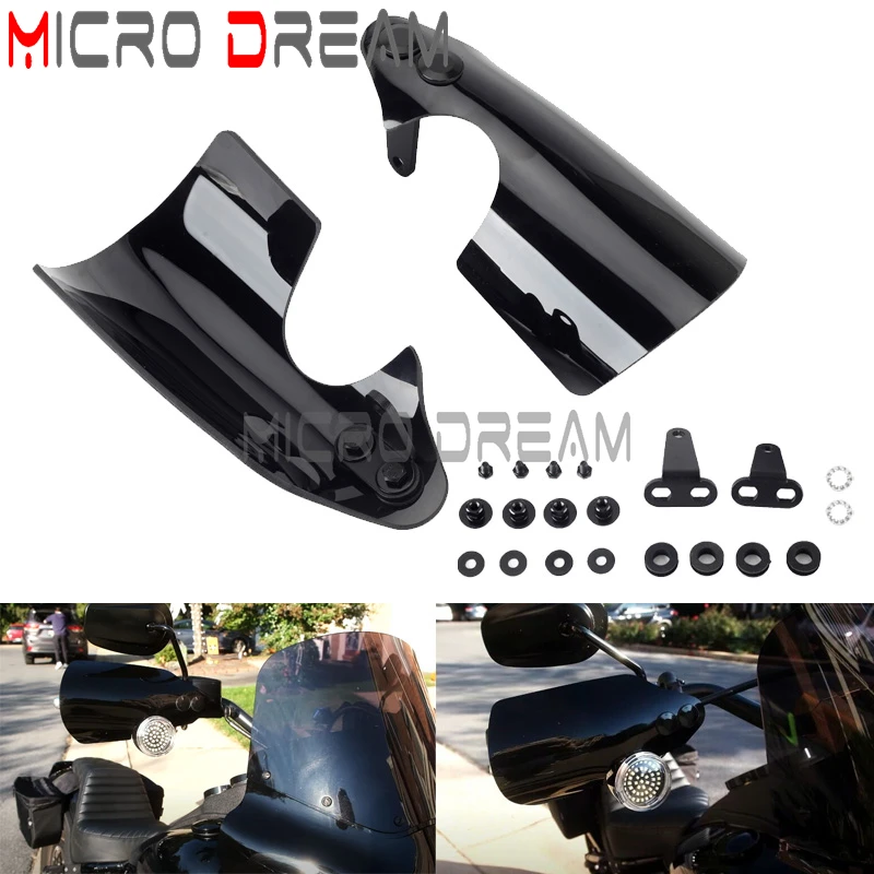 

PC Black Hand Guards Protection For Harley Softail Road King Dyna Low Rider S Fat Bob Motorcycle Handle Wind Handguard 2007-2017
