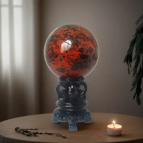 100% Natural Red Obsidian Crystal Ball Stone Sphere Desk Home Room Decoration Astrologer Energy ball Chakra Feng Shui Healing
