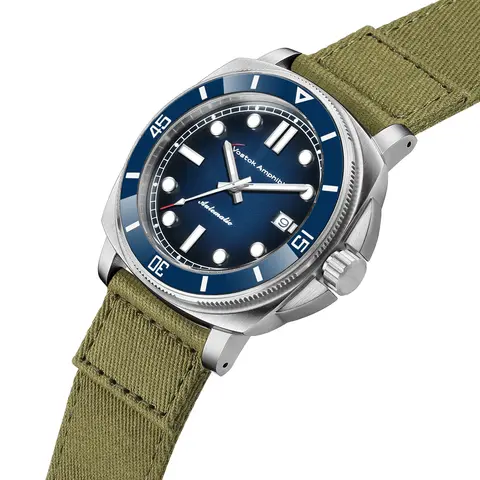Vostok Amphibia Watch Men NH35 Mechanical Movement Sapphire Glass Canvas Watchband Wristwatch Male Automatic Clock Timepieces